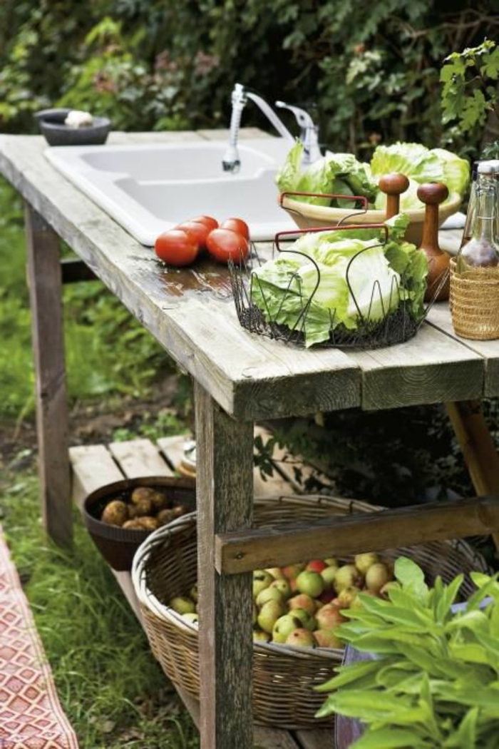 Outdoor Waschbecken ist ein wichtiger Teil der Gartenküchen