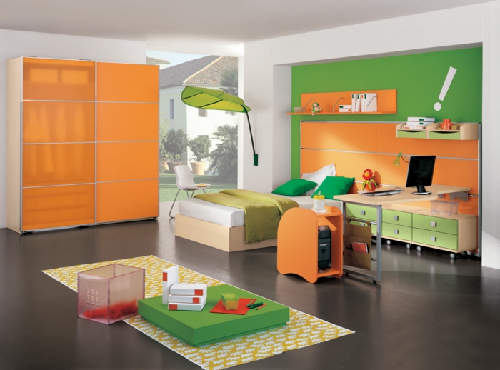 kinderzimmer ideen jungs teppich gelb grüne farbe orangen design kinderzimmer ideen junge