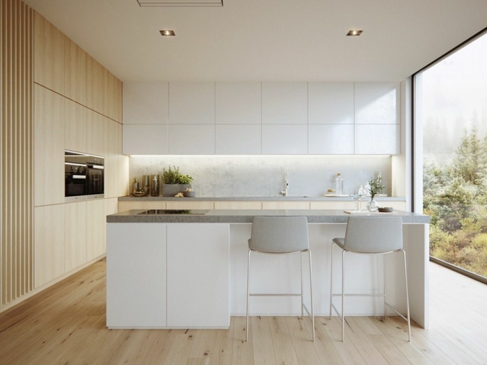 küche spitzschutz wand kücheneinrichtung in weiß und beige moderne küchengestaltung