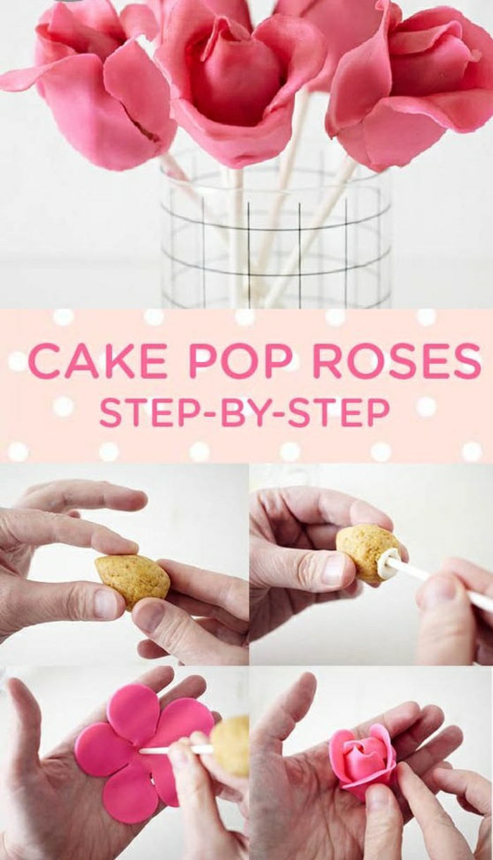 cake pops - rosen aus fondant selber machen