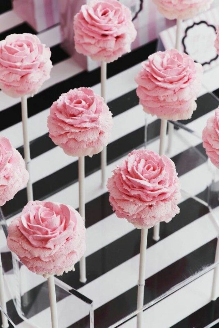 cake pops - rosen aus sahne am stiel