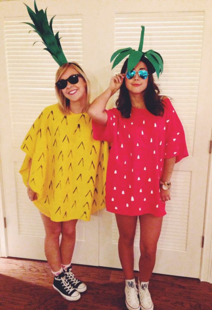 Ideen für Kostüme für beste Freundinnen - zwei Früchte
