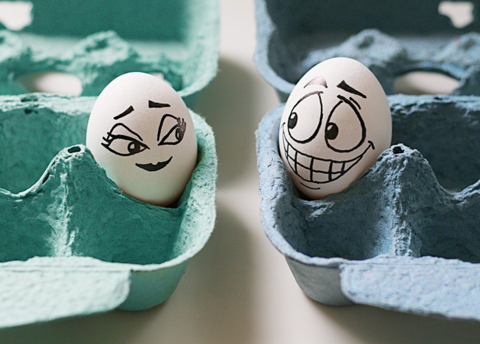 eine Geschichte mit Ostereier Bilder erzählen - die beide Eier sind verliebt
