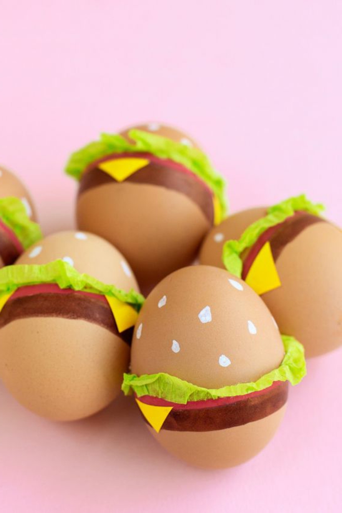 Eier lustig - haben Sie Hunger auf Hamburgers, aber sie bekommen doch gekochte Eier