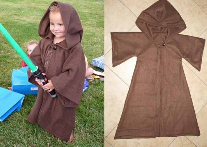 originelle Kostüme zum Selber machen von Jedi für einen kleinen Junge