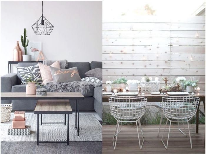 schöne wohnzimmer ideen, zwei bilder auf einmal collage, graue designs selber stylen