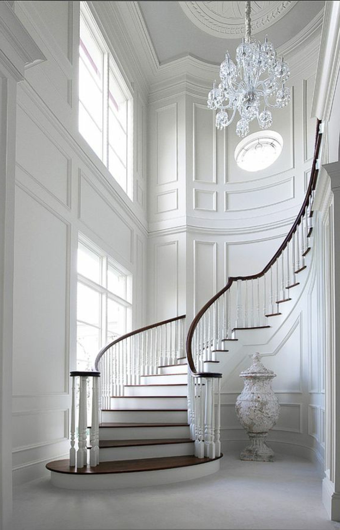 klassisch schlicht Treppe in Landhaus Stil