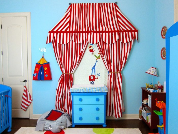 babyzimmer set für die beiden geschlechter, lustiges design im kinderzimmer, zirkus thema