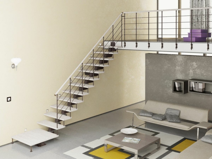 mit gelben Tapeten in Treppenhaus dekorieren, schlichtes Design von Möbel