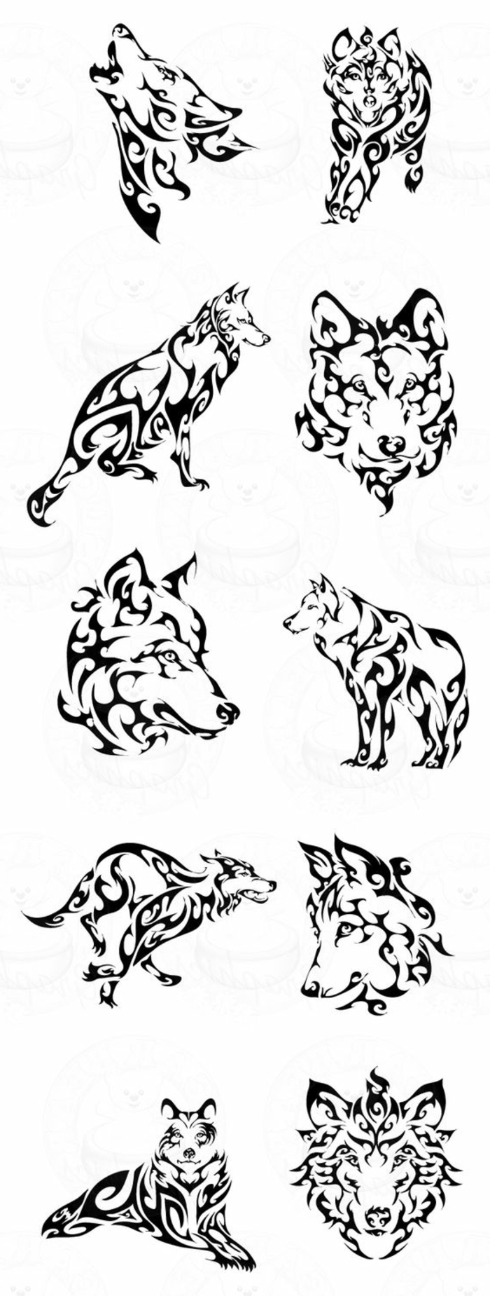 tribal wolf - hier finden sie ganz verschiedene ideen für tolle tribal wolf tattoos 
