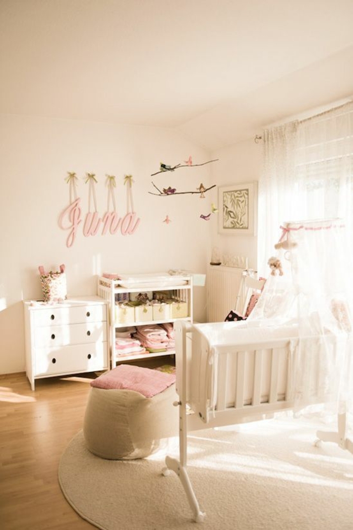 kinderzimmer einrichten ideen in weiß und rosa schrank babybett dekorationen und möbel bild für dekoration