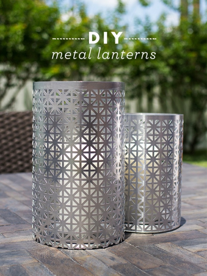 dartendeko, laternen aus metall mit geometrischen figuren, tischdeko, weiße kerzen