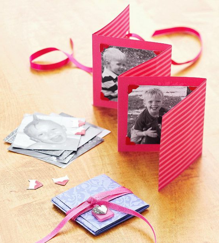 perfektes DIY Geschenk wie Flyer falten mit einem Band für Kind oder zu Anlass