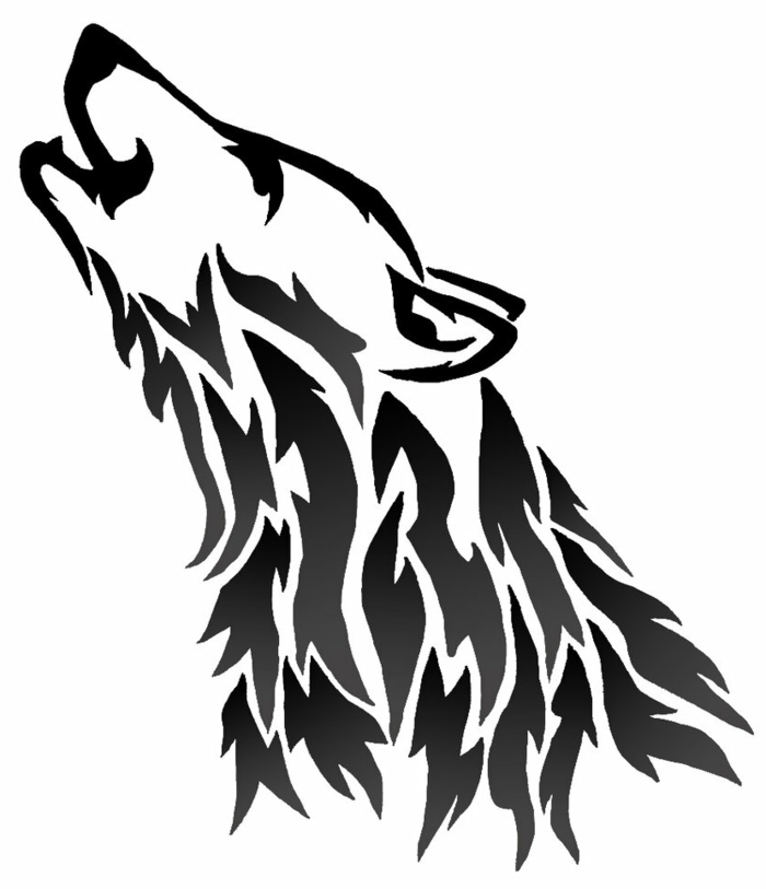 der eulnde schwsrze wolf - wolf tribal - eine idee für wolf tattoo