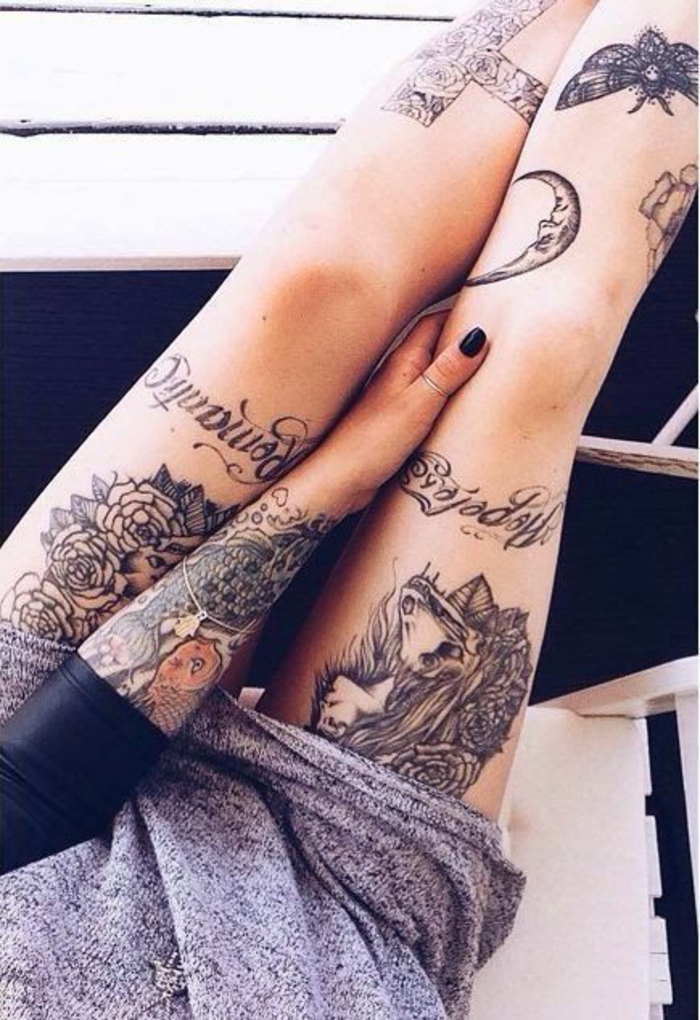 Tattoos frauen bein