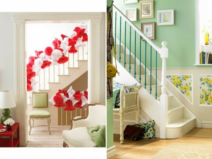 Bilder für Treppenhaus - kreative Ideen zur Verzierung von kleinen Treppen
