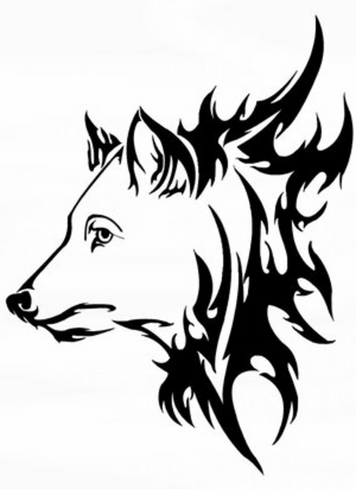 ein weißer wolf - wolf kopf - tribla wolf - idee für einen tollen tattoo wolf 