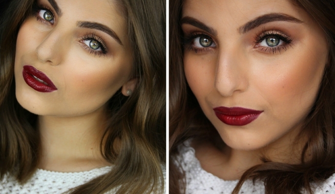 make up tipps zum entlehnen makeup blogger selber schminke auftragen rote lippen wange unterstreichen wimpern