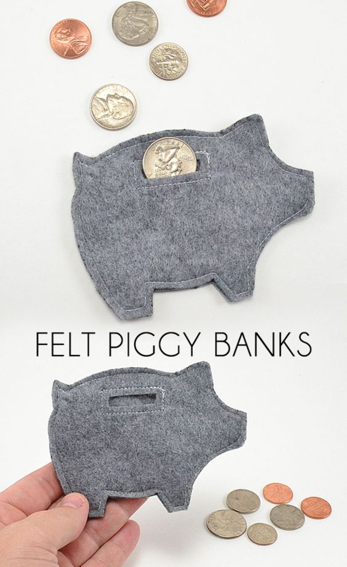 Sparschwein nähen, tolle Ideen für Geldgeschenke zum Nachmachen, kleine Sparbüchse aus Stoff