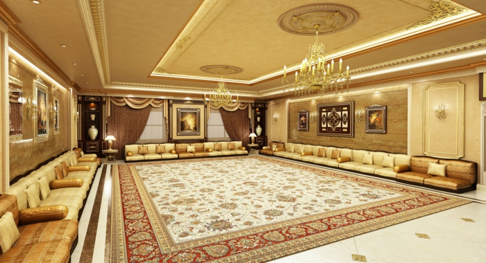 orientalisch einrichten luxuriöses flair in dem eigenen zuhause luxus interieur design großer persischer teppich 
