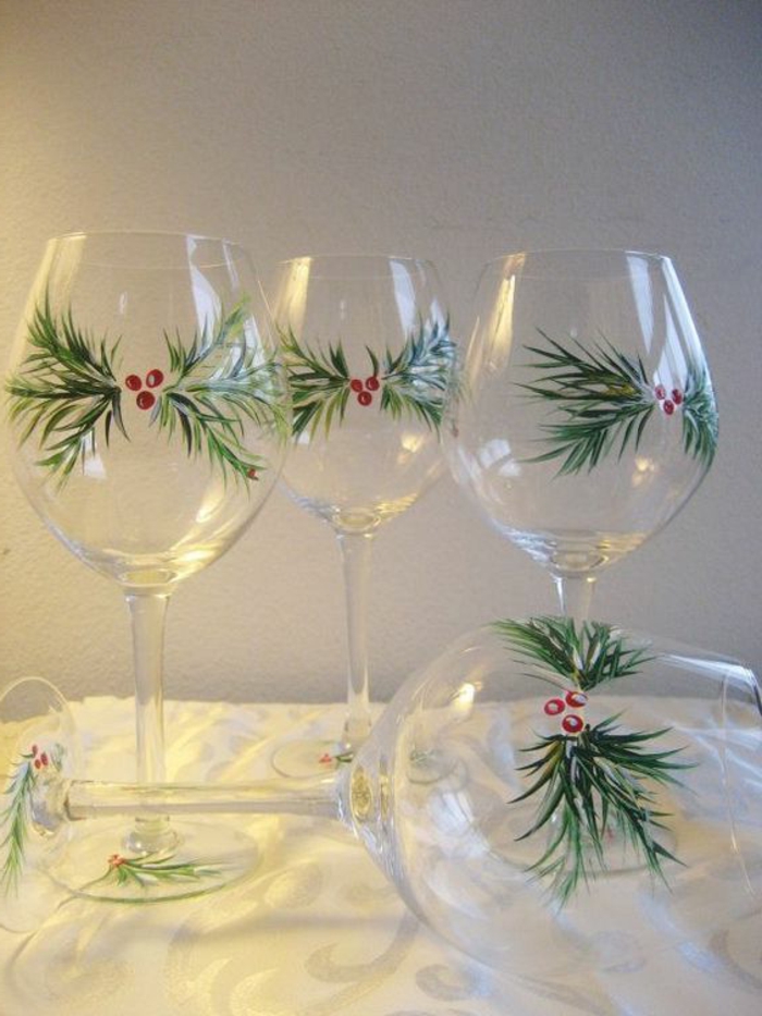 weihnactslich dekorieren, gläser, grüne zweige, hegebutte, tisch