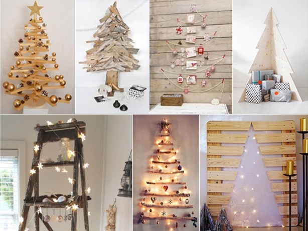 holzdekoration dekoideen inspiration zu weihnachten kreative weihnachtsbäume gestaltng ideen leuchte