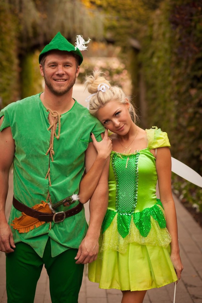 Mottowoche Kindheitshelden Peter Pan und Glöckchen grüne Kostüme für Paare