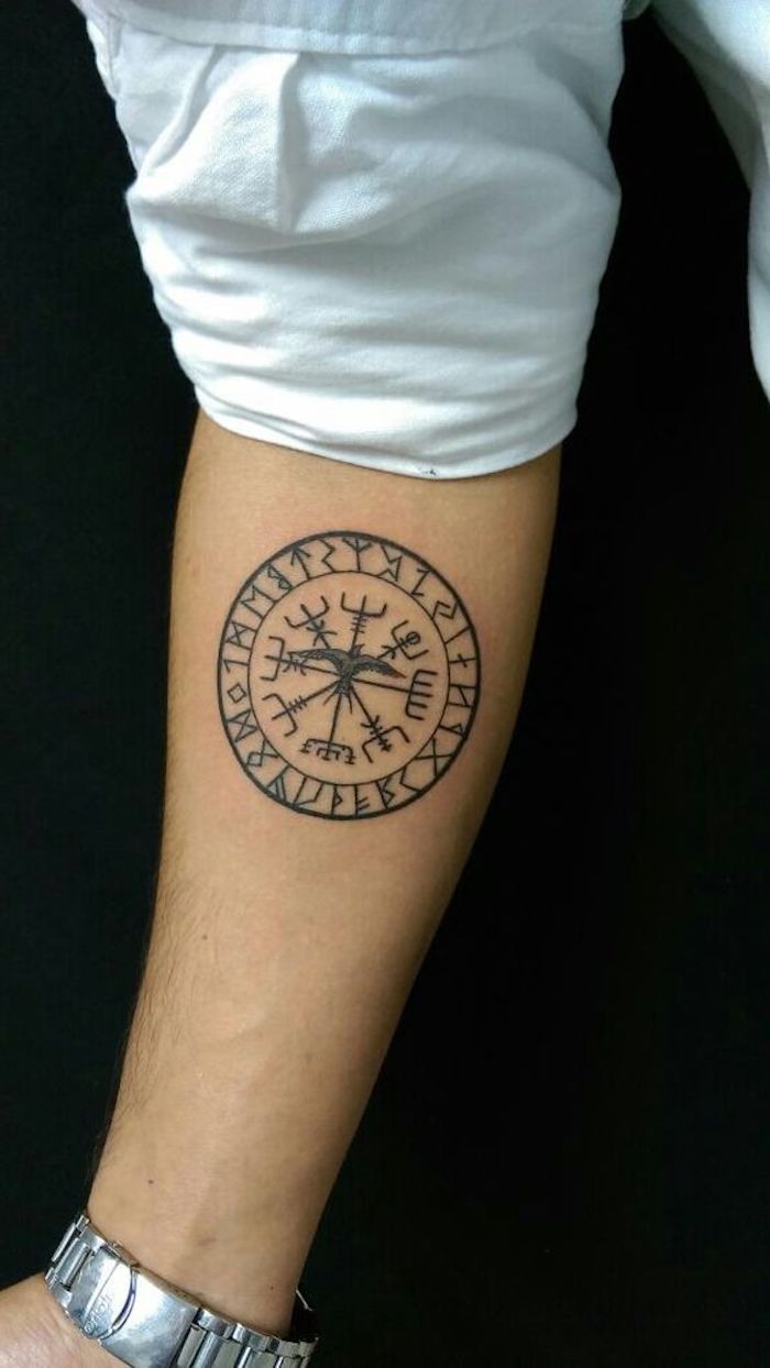 Mann tattoo kompass unterarm [Download 35+]