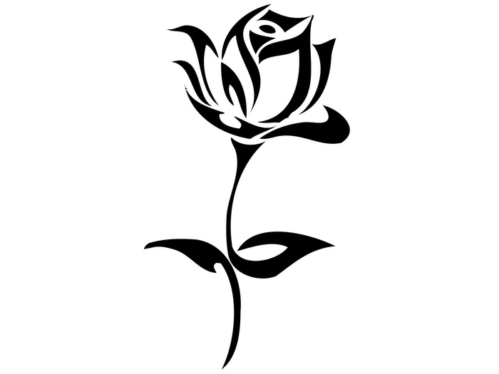 noch eine idee für eine schwarze rosen tätowierung mit schwarzen blättern - rosen tattoo vorlage