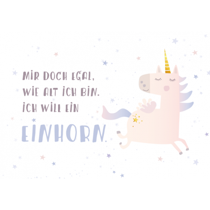 Einhorn-Grußkarte für Geburtstagskinder, Sternchen, Pegasus, Pegasos