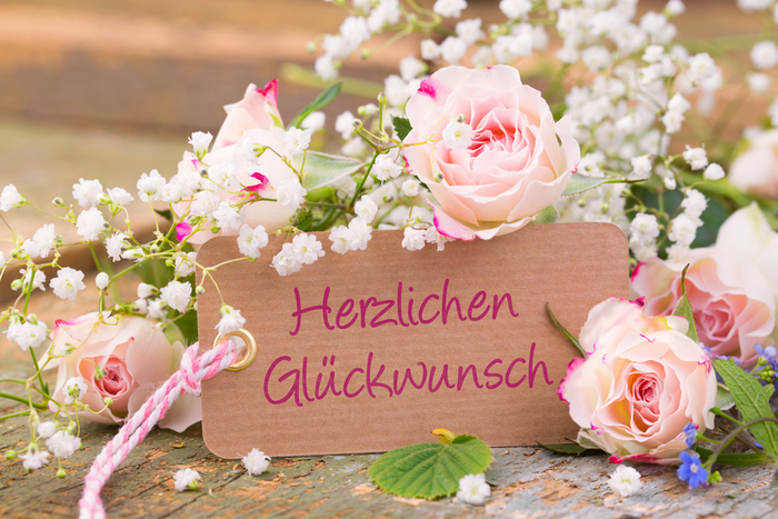 schöne Geburtstagskarte mit rosaroten Rosen, herzlichen Glückwunsch, tolle Geburtstagsüberraschung