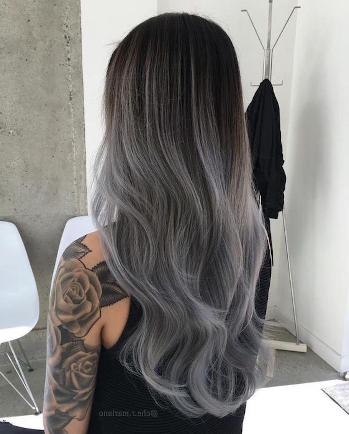 Haare grau färben viopywvoltcon: dunkle Graue Strähnen