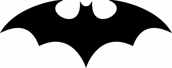 hier ist eine fledermaus mit langen schwarzen flügeln - eine idee für batman logo
