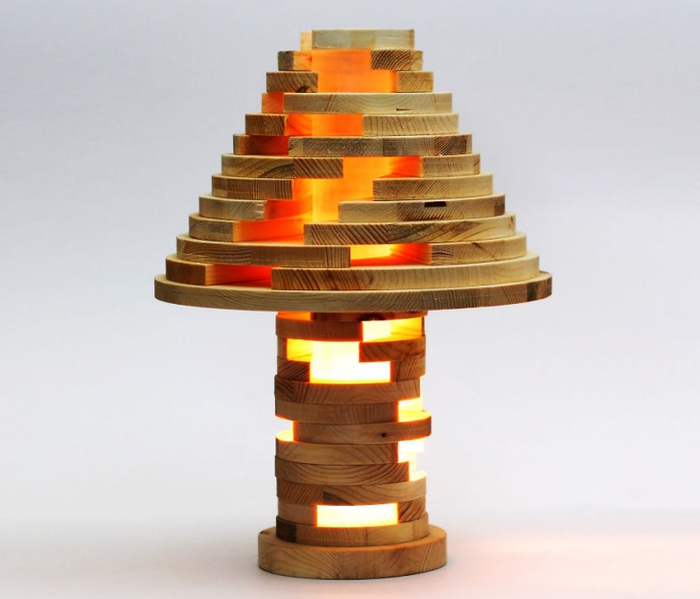 Nachttischlampe aus Holz selber machen, DIY Ideen und Anleitungen für Erwachsene 