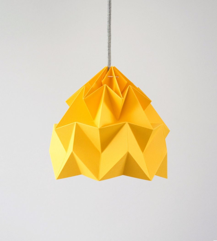 Lampenschirm aus Papier basteln, Origami-Lampe, DIY Ideen und Anleitungen für Erwachsene