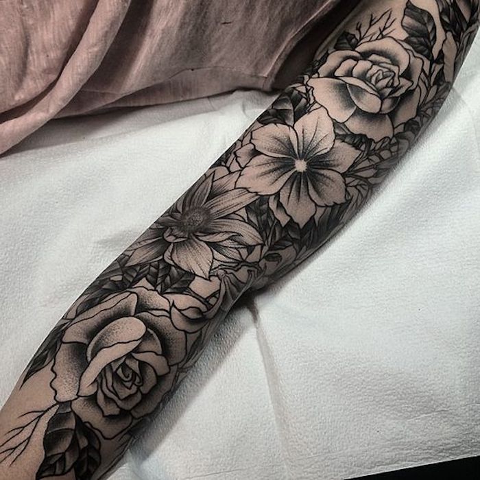 Tattoo unterarm frauen rosen