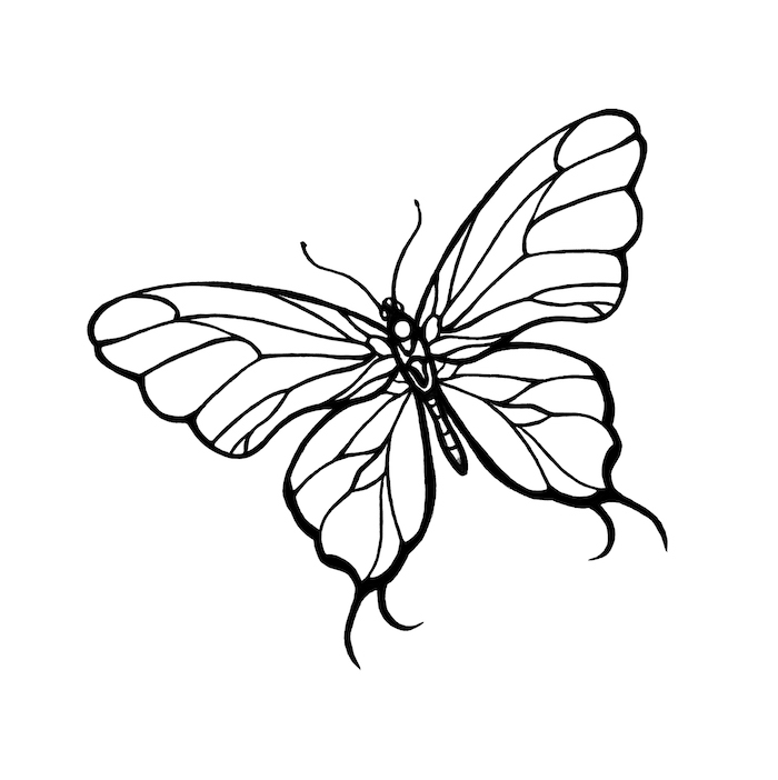 ein weißer, schöner, fliegender schmetterling mit großen weißen flügeln - idee zum thema tattoo schmetterlinge 