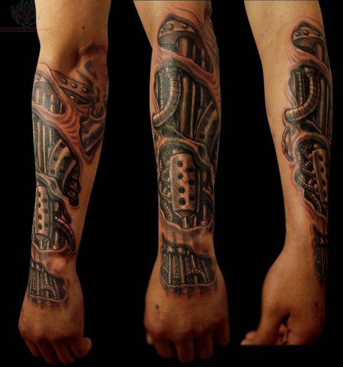tattoo vorlagen männer, realistische 3d tätowierung am unterarm