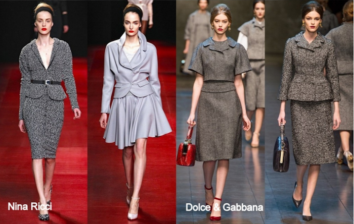 Nina Ricci Modesammlung von Frauenanzügen für den Winter, Dolce & Gabbana 