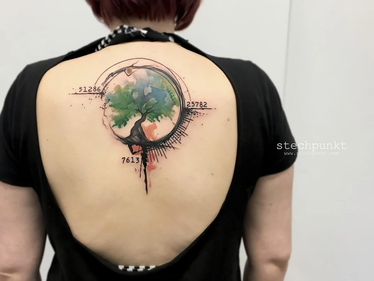 lebensbaum tattoo frau stechpunkt