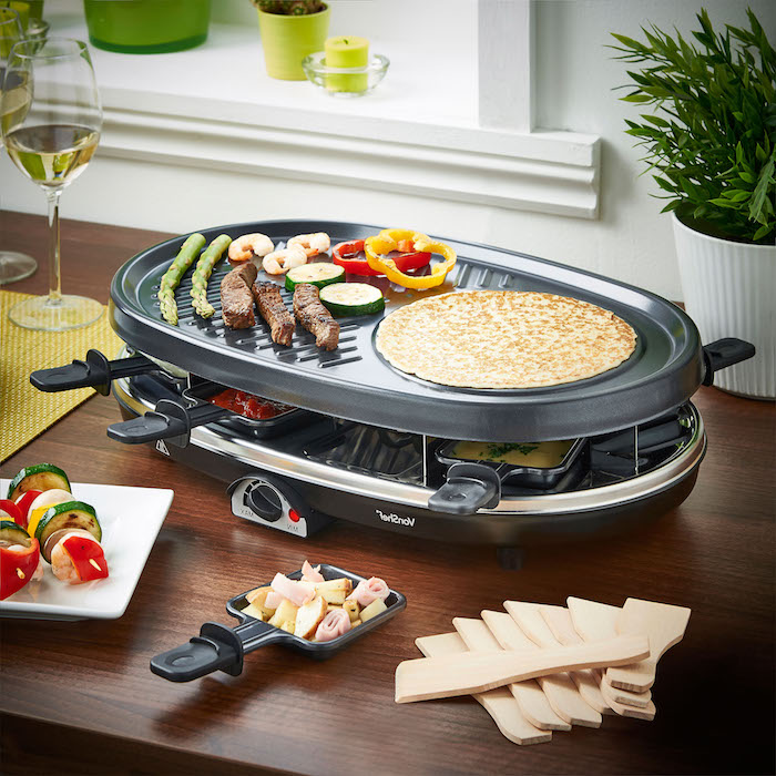 zutaten raclette großes gerät für mehrere personen speisen zubereiten einfach schnell