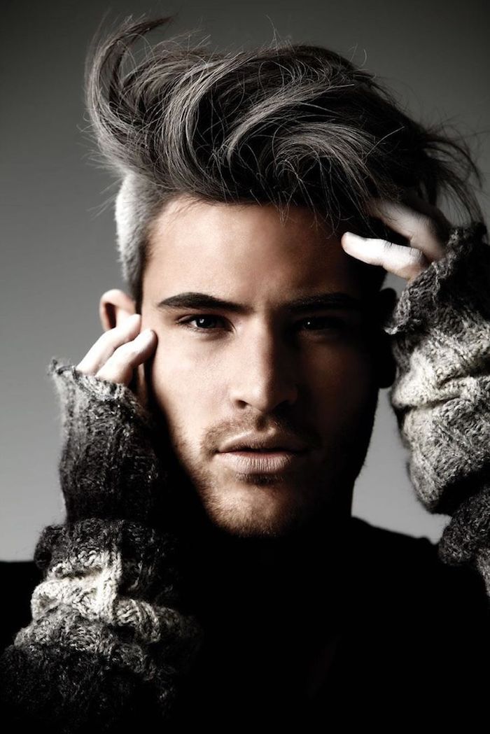 sidecut frisuren für männer graue haare toll stylen model fotosession fotos bilder