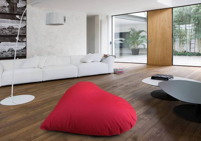 sitz kissen rotes design rote deko artikel idee in dem modernen zuhause weißes sofa