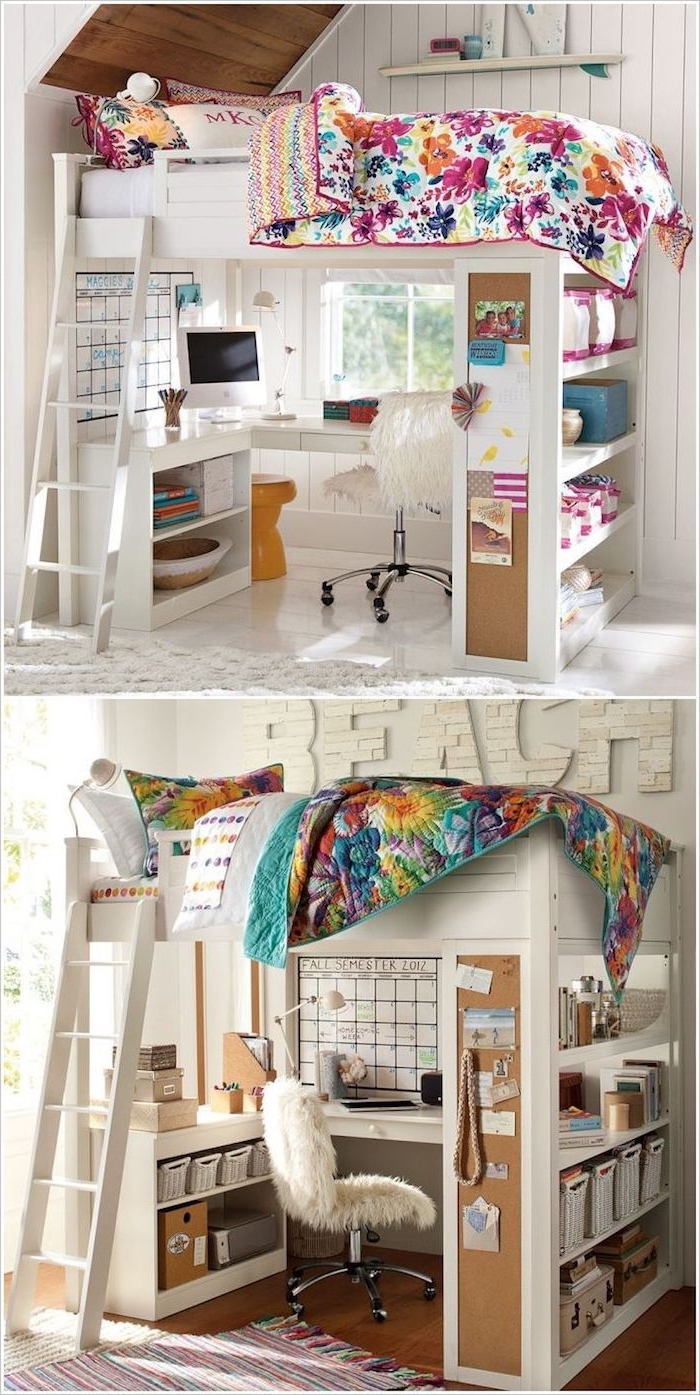 zwei Wege ein Design von Hochbett für Kinder zu verzieren mit Schreibtisch