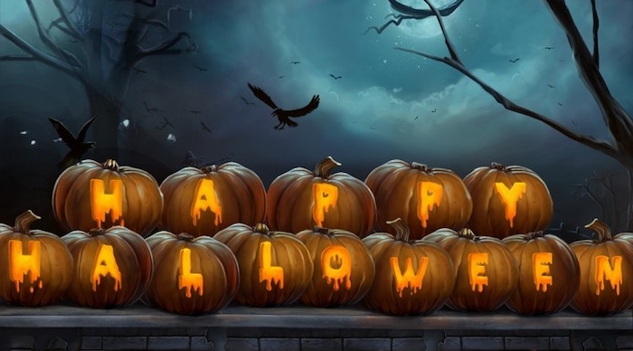 Happy Halloween Bilder - Aufschrift auf dem Halloween Kürbisse geschnitzt
