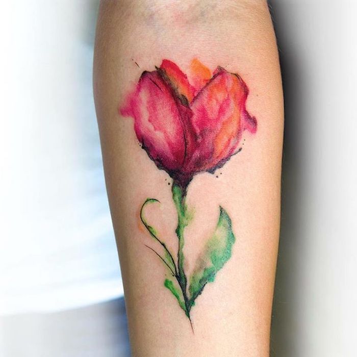 Tulpen Tattoo Schwarz