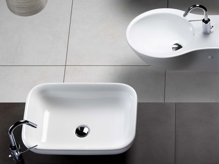 moderne bäder, badezimmermöbel kaufen, ovale weiße waschbecken aus keramik