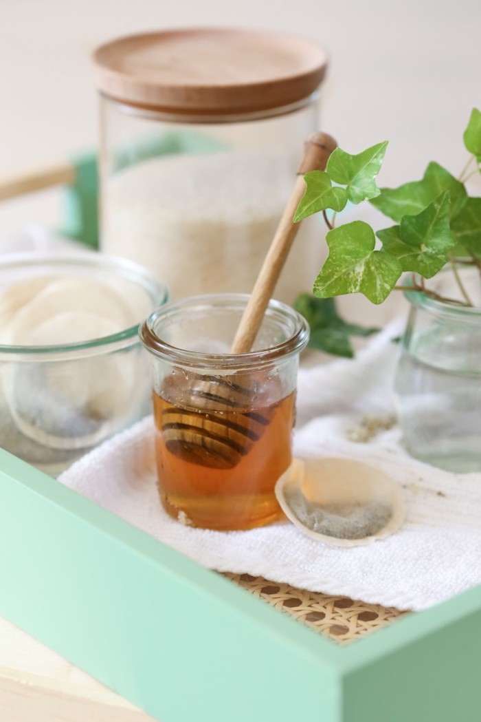 naturkosmetik selber machen, duschgel mit grünem tee und honig
