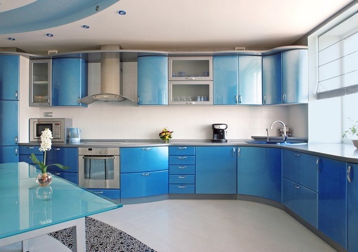 designer küchen blaue küche ausstatten blaue nuancen in der küche blau und grau 