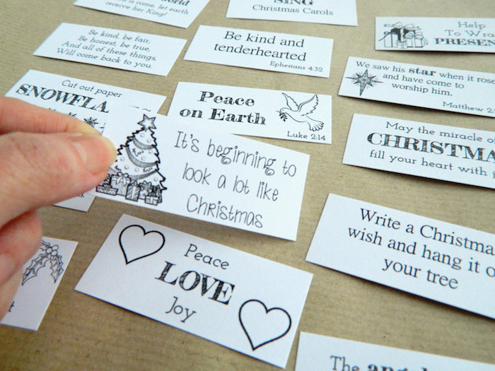  Gutschein Ideen für Männer - kleine Karten mit Botschaften über Weihnachten -Frieden, Liebe, Freude